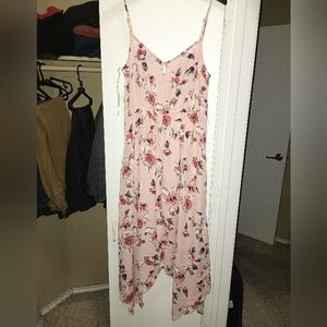 Chic floral dress asymmetric